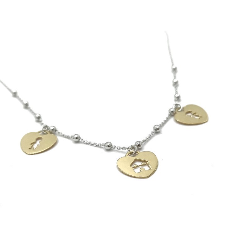 pendente cuori argento dorato mod.nccl055 [3da7e123]