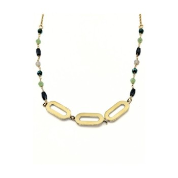 CL. C/OVALI E PIETRE IN ARG. DORATO MOD. NCCL115 [b58c1916]