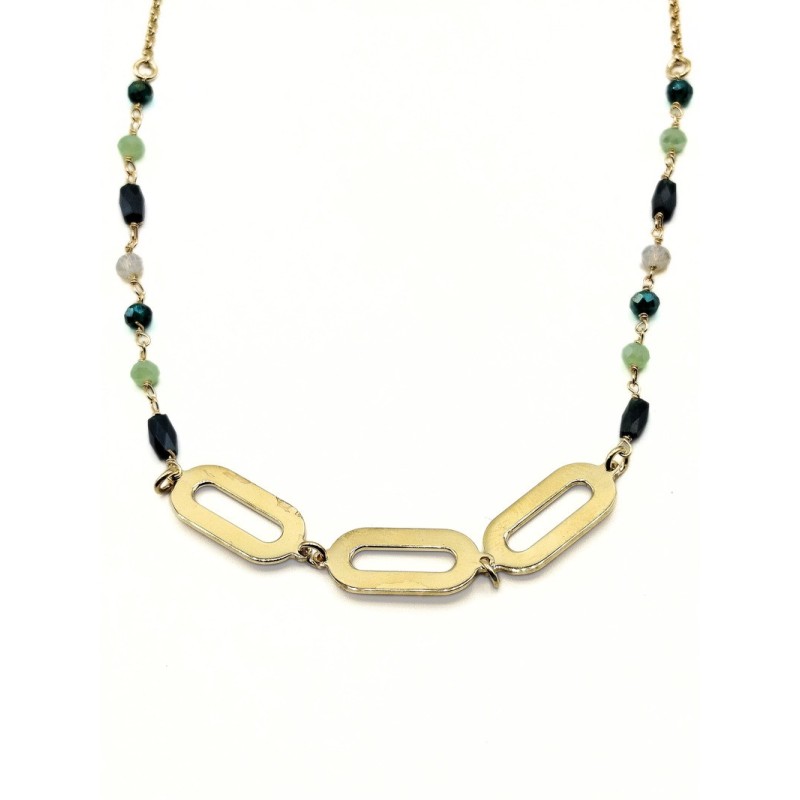 CL. C/OVALI E PIETRE IN ARG. DORATO MOD. NCCL115 [b58c1916]