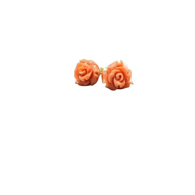 orecchini fiore oro e corallo mod. orm3-96 [c23c7b21]