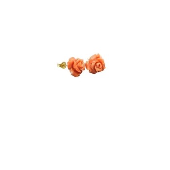 orecchini fiore oro e corallo mod. orm3-96 [a957be36]