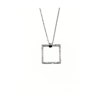 PENDENTE ACCIAIO QUADRATO E ZIRC. MOD.PDD00264A [dcf0313d]