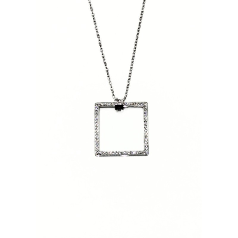 PENDENTE ACCIAIO QUADRATO E ZIRC. MOD.PDD00264A [dcf0313d]