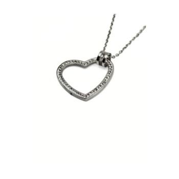 PENDENTE ACCIAIO CUORE E ZIRC. MOD. PDD00264B [5505583f]