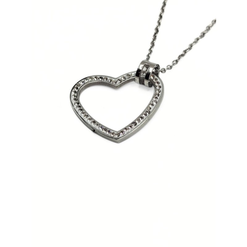 PENDENTE ACCIAIO CUORE E ZIRC. MOD. PDD00264B [5505583f]