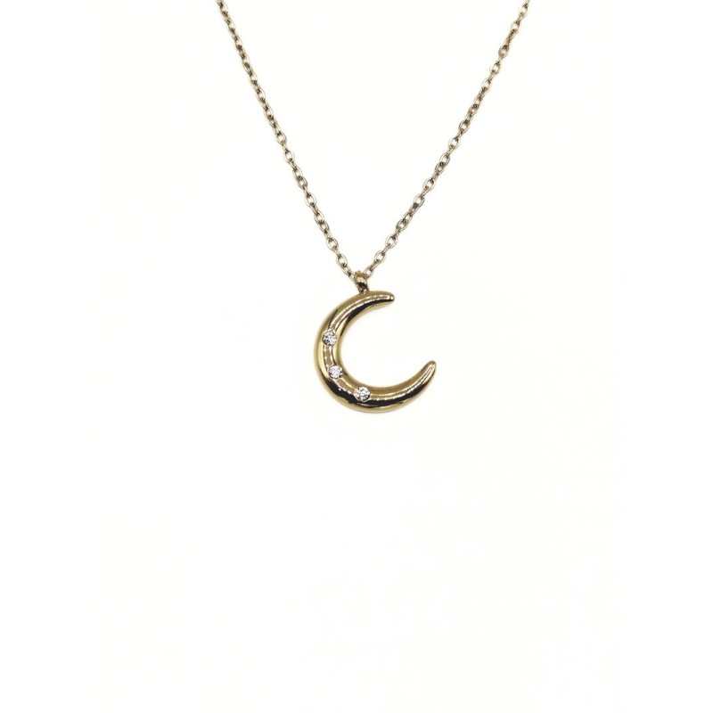 PENDENTE ACCIAIO DOR. MEZZA LUNA MOD. PDD00267B [3bb72f5f]