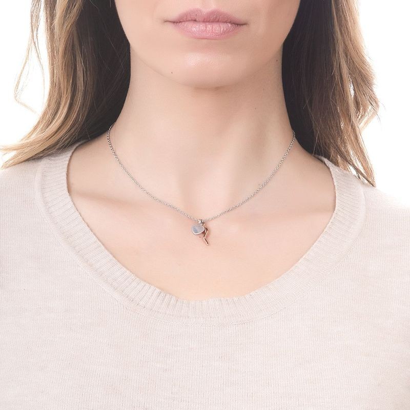 COLLANA IN ACCIAIO CON CORNETTO MOD. PF/GR42 [c89e867c]