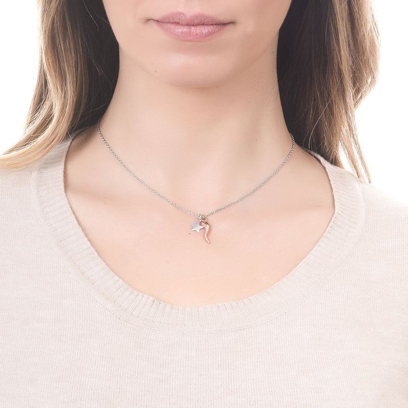 COLLANA IN ACCIAIO CON CORNETTO MOD. PF/GR43 [45f98b35]