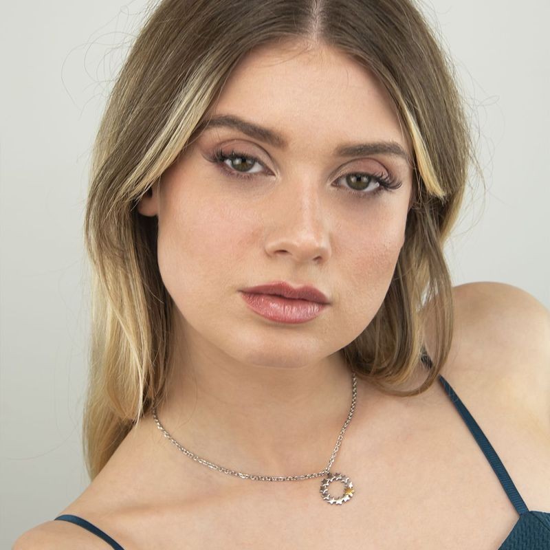 COLLANA IN ACCIAIO ROSATO CON STELLE MOD. PF/GR90 [8a025440]