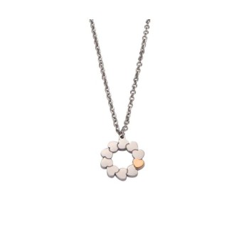 COLLANA IN ACCIAIO ROSATO CON CUORI mod. PF/GR92 [90cd4ed2]