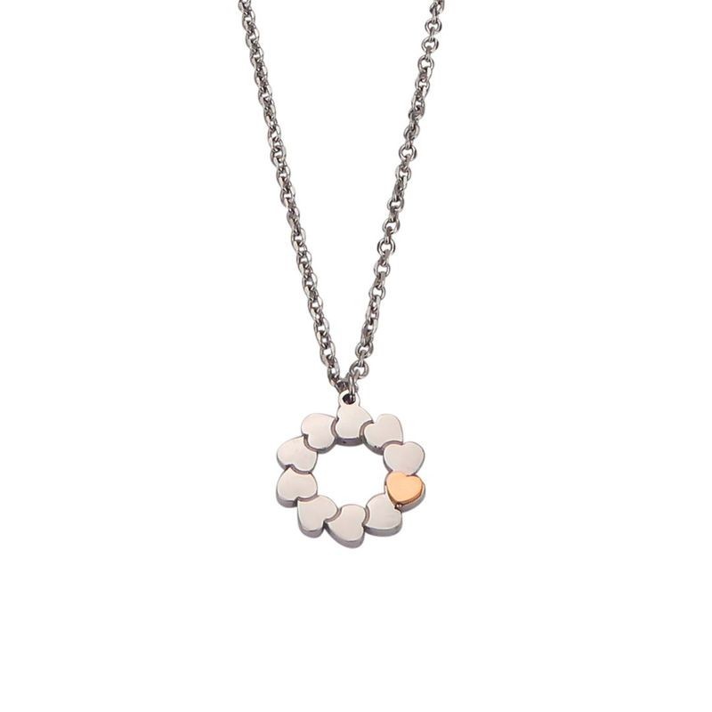 COLLANA IN ACCIAIO ROSATO CON CUORI mod. PF/GR92 [90cd4ed2]