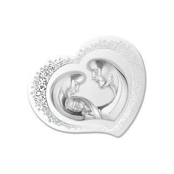 PANN. CUORE SACRA FAMIGLIA RES. ARGENTO 56X45 MOD. R18267/3 [12f5627d]