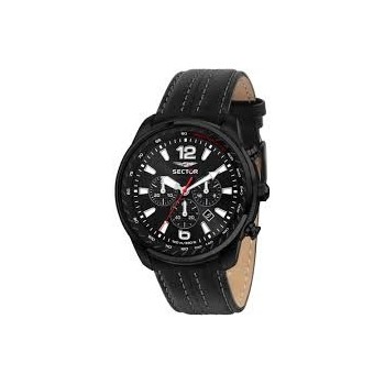 OROLOGIO  UOMO SECTOR CINT. PELLE NERO MOD.R3271602008 [00eb352a]