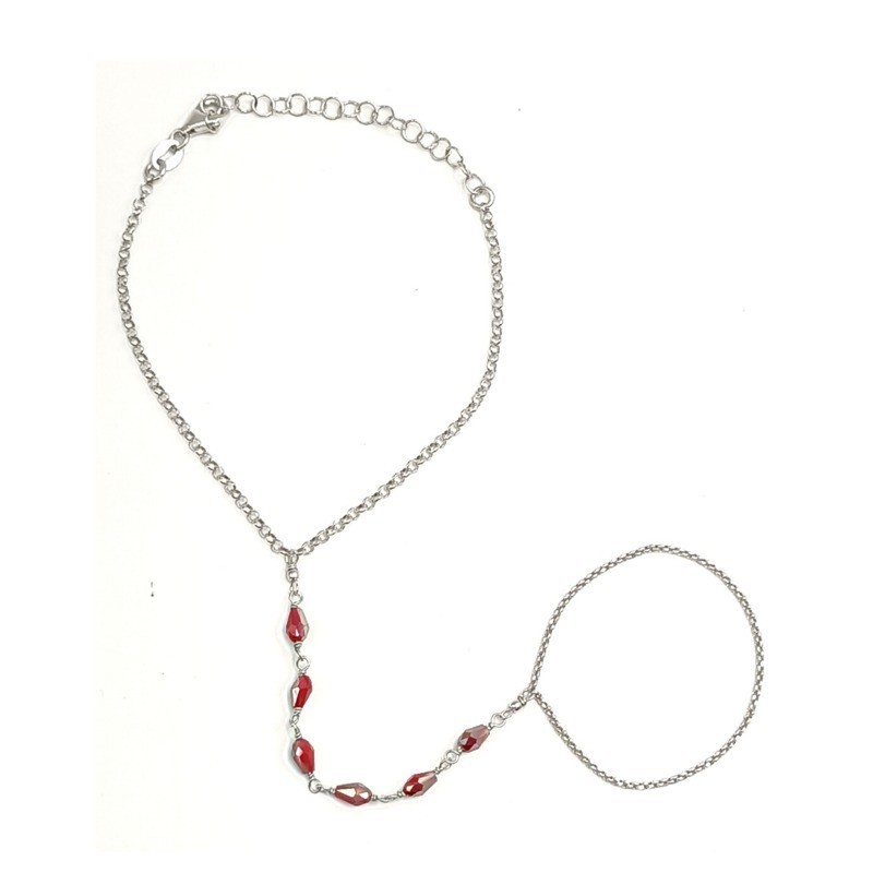 Baciamano con Pietre Rosse, Mod. STBM006 [aa70555f]