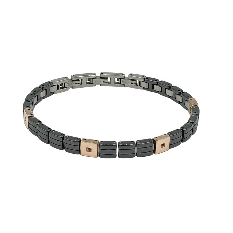 Bracciale in acciaio e zircone Mod. STBR0078 [a0cfa193]