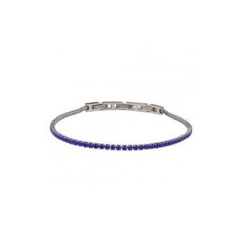BR. TENNIS ZIRCONI BLU IN ACCIAIO MOD. SV/BR28 [dcb554e5]