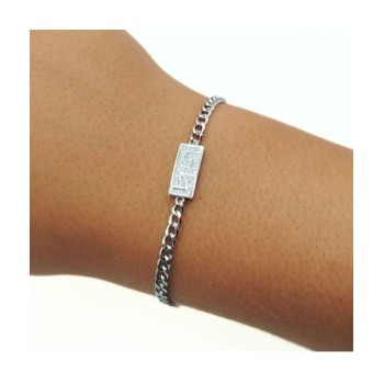 Bracciale con Piastra in Argento Mod.TGHBR12B [2497bdd3]