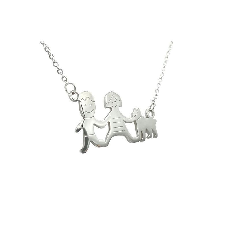 Collana Family in acciaio Mod. 40880/6 [664dd56d]