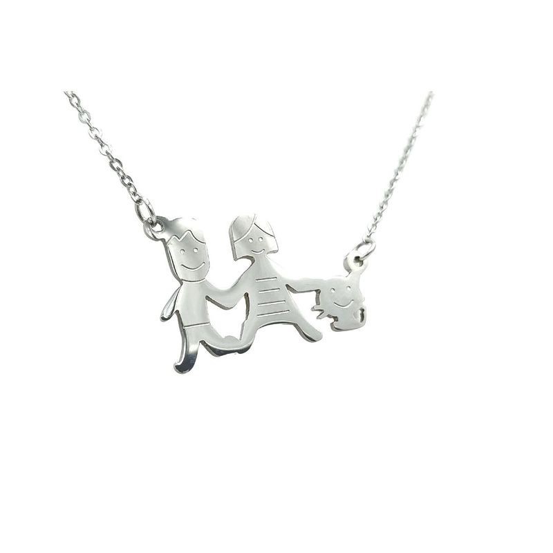 Collana Family in acciaio Mod. 40880/7 [e1e10d6c]