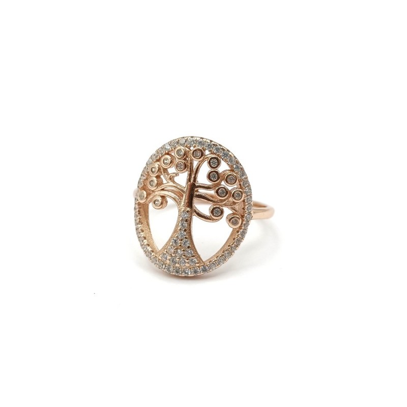 anello argento rosato albero della vita mod.45931r [5be6b5bf]