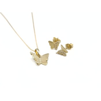 PARURE FARFALLA IN ORO E ZIRCONI MOD. UPRM8-93 [777f3858]