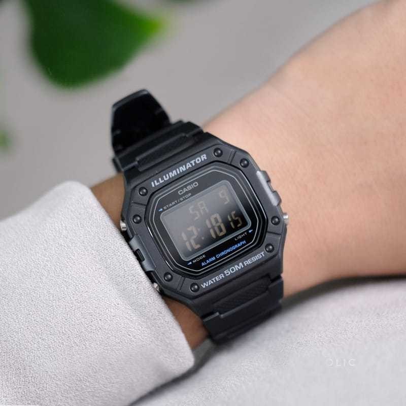 OR. CASIO DIGITALE IN GOMMA NERO MOD. W-218H-1BVDF [40db96b6]