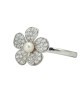 anello fiore in argento con perla e zirc. mod. R1766 [35508a2a]