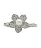 anello fiore con zirconi e perla mod. R1768 [c5258df2]