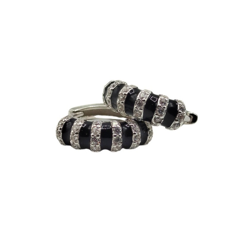 or. cerchietti in argento e zirconi bianchi e neri mod.E2680 [21e37d70]