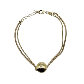 br. in argento 2 fili con 1/2 sfera lucida  mod.NCBR976 [a3b22cac]