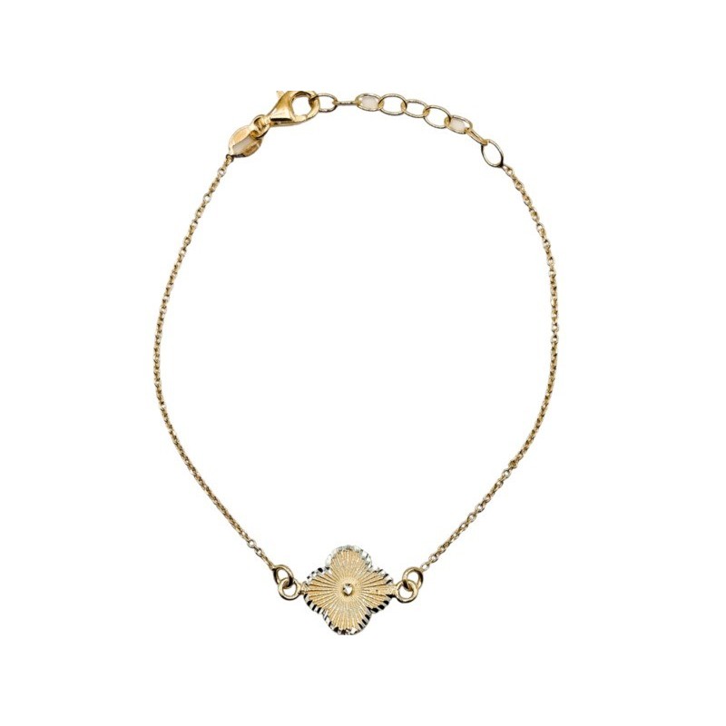 br. in argento dorato con fiore rigato mod. NCBR636 [65f9d05b]