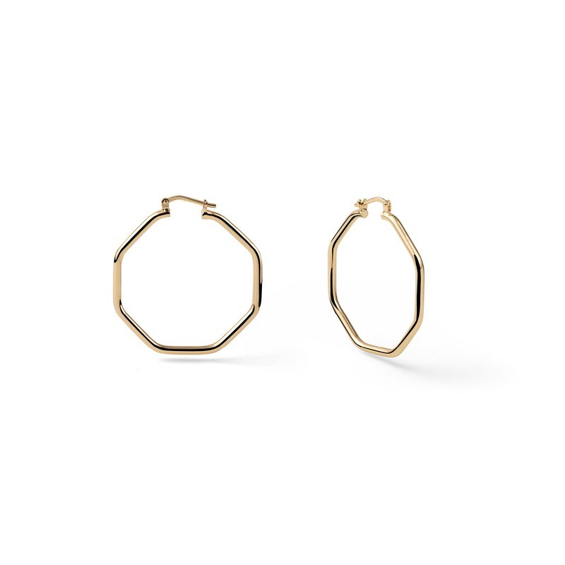 orecchini bronzo  dorati a cerchio ottagonale mod. 2752 [a6412caa]