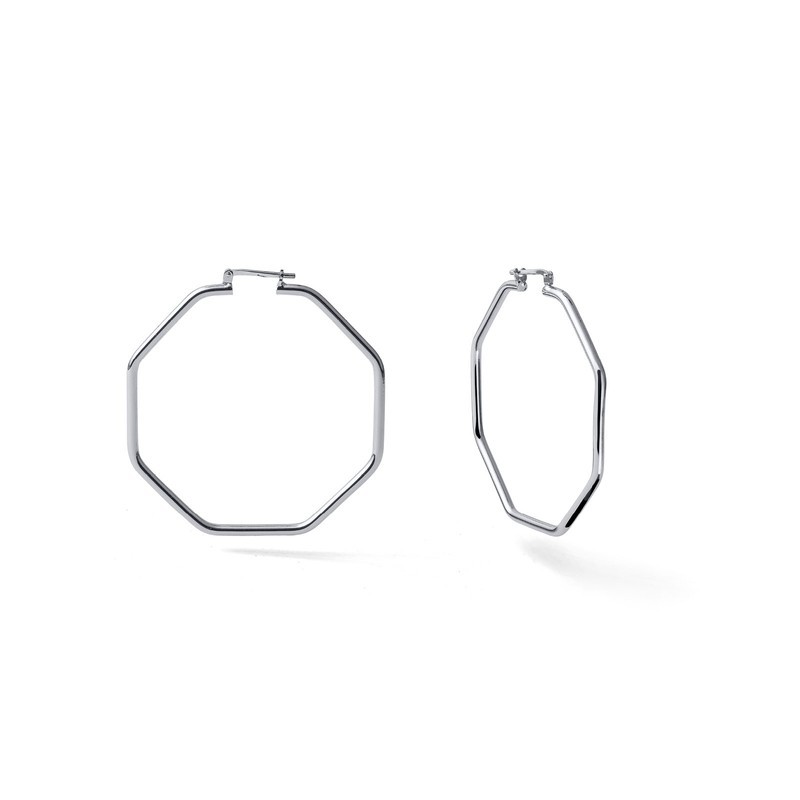 orecchini a cerchio ottagonale rodiati mod. 2755 [b26acf51]