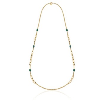 collana bronzo catena forzatina e pietra verde mod. 2198 [4bba0d6b]