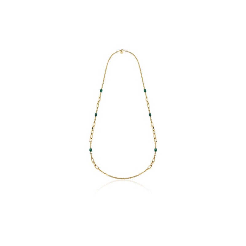collana bronzo catena forzatina e pietra verde mod. 2198 [4bba0d6b]
