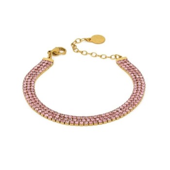 bracciale tennis in acciaio con zirconi rosa mod. sv_br51 [3ff768ac]