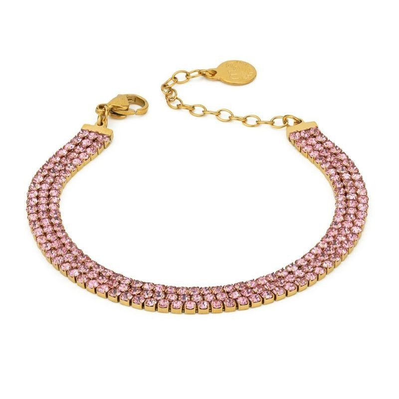 bracciale tennis in acciaio con zirconi rosa mod. sv_br51 [3ff768ac]