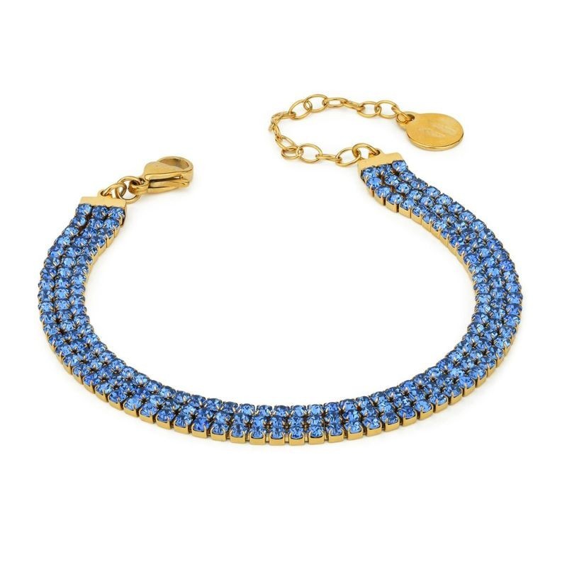 bracciale tennis in acciaio con zirconi blu mod. sv_br52 [a85f7f77]