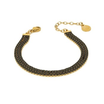 bracciale tennis in acciaio con zirconi neri mod. sv_br53 [2538723e]